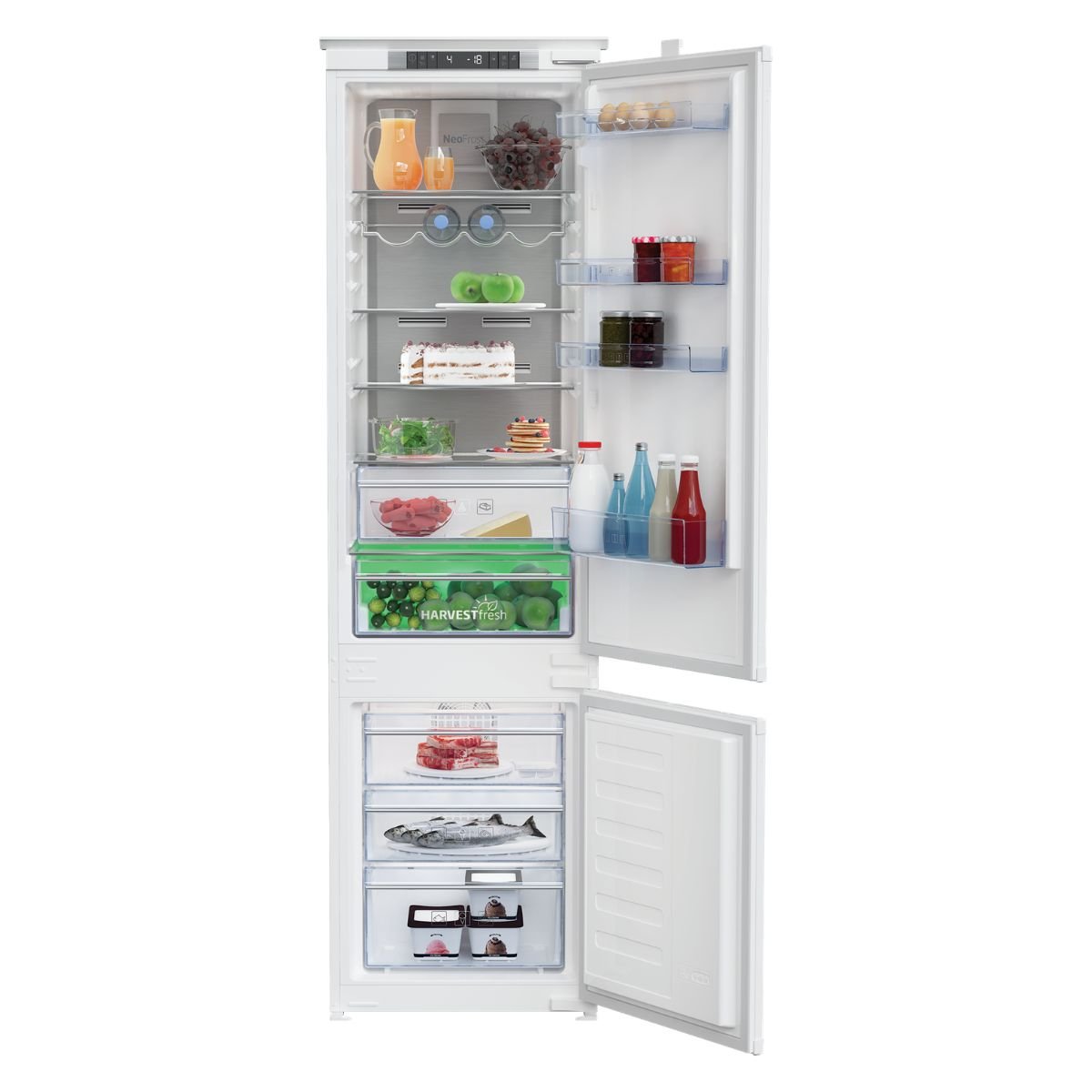 Beko Εντοιχιζόμενος Ψυγειοκαταψύκτης No-Frost 306L 193cm BCNA306E4SN Λευκός