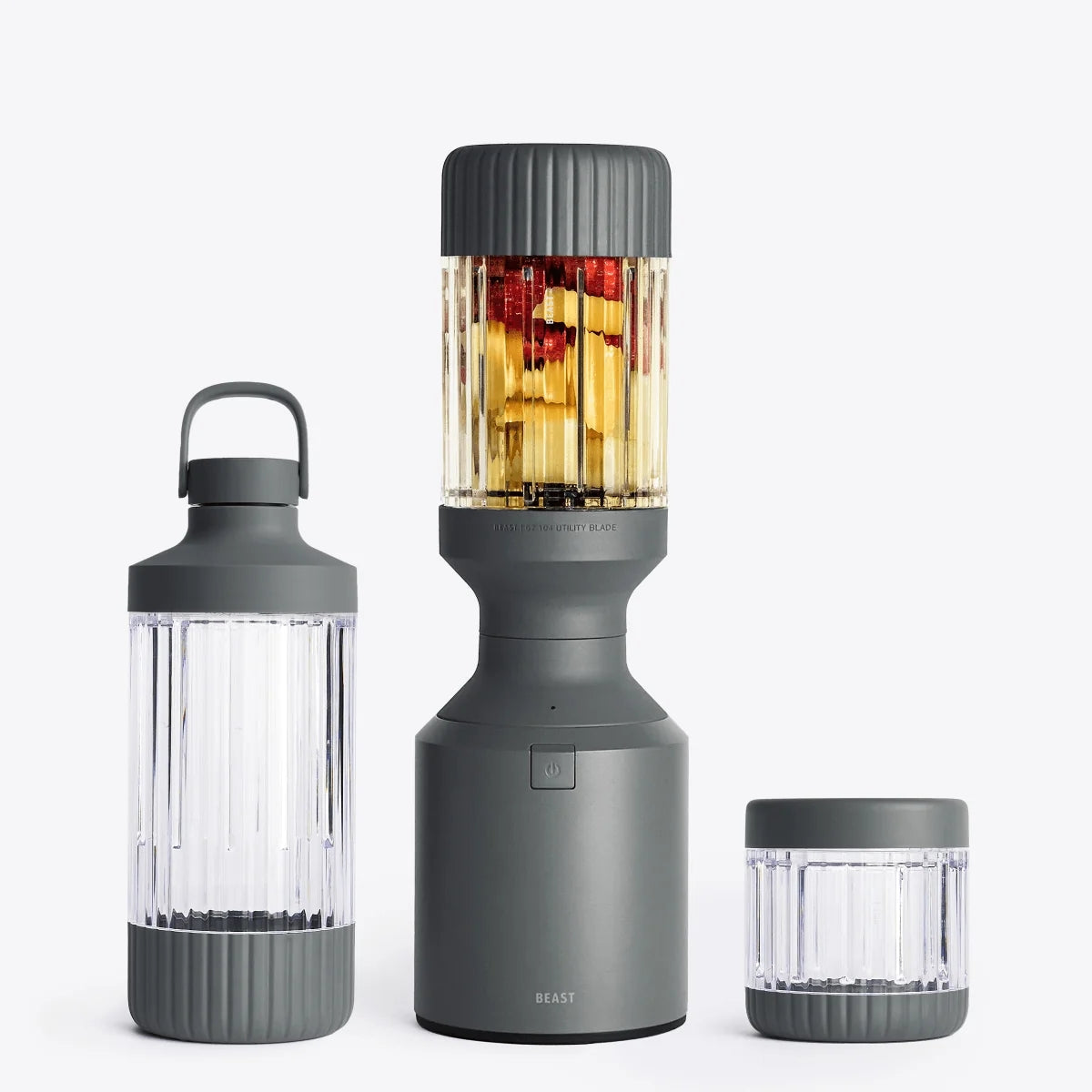 BEAST® Mega 1200 Plus Full-Size Blender 1200W 1.6 HP Ισχυρό Μπλέντερ με 3 Δοχεία Ανάμειξης B12MH-CH-EU Charcoal
