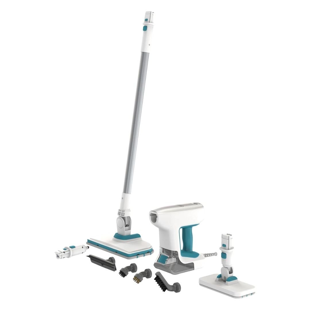 Black & Decker 2σε1 Σκούπα Ατμού & Φορητός Ατμοκαθαριστής 1500W με Χωρητικότητα Δοχείου 500ml, Ρυθμιζόμενη Συνεχής Ροή Ατμού, Γρήγορη Προθέρμανση & Αξεσουάρ BHSM15FX08-QS
