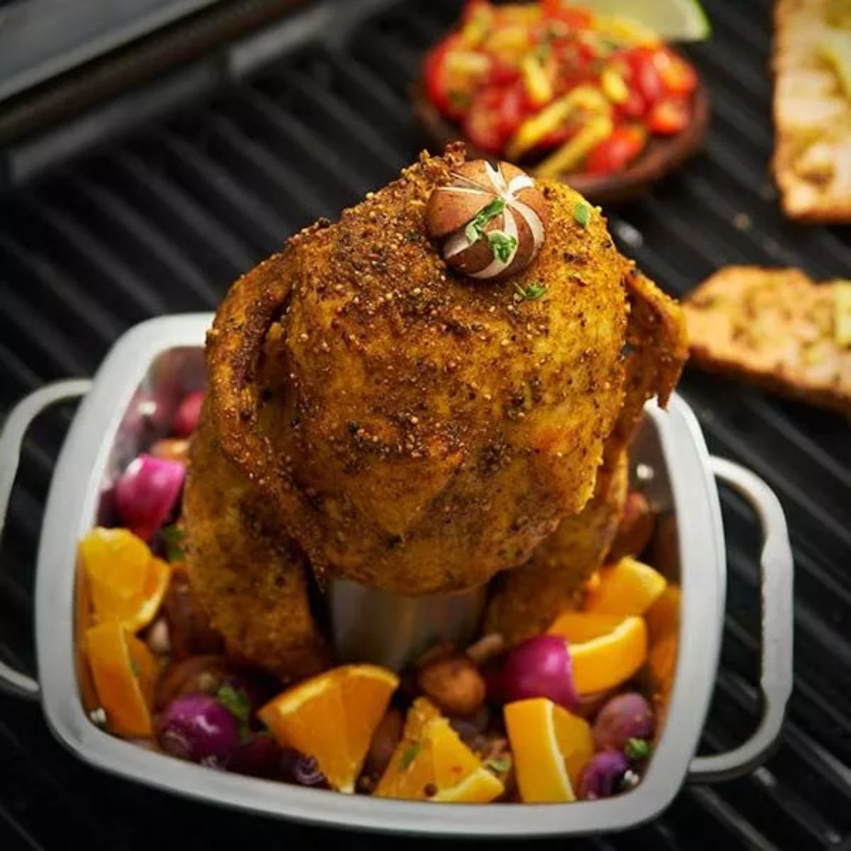 Broil King Imperial Ανοξείδωτο Σκεύος Ψησίματος Κοτόπουλου με Ταψί για Grill 69133