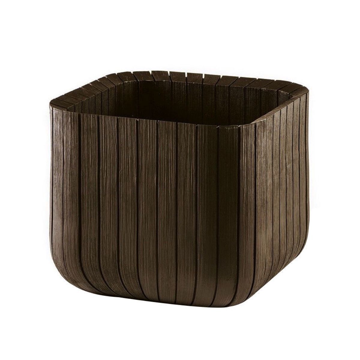 KETER Πλαστική Γλάστρα Κύβος M 40cm 612079 Καφέ