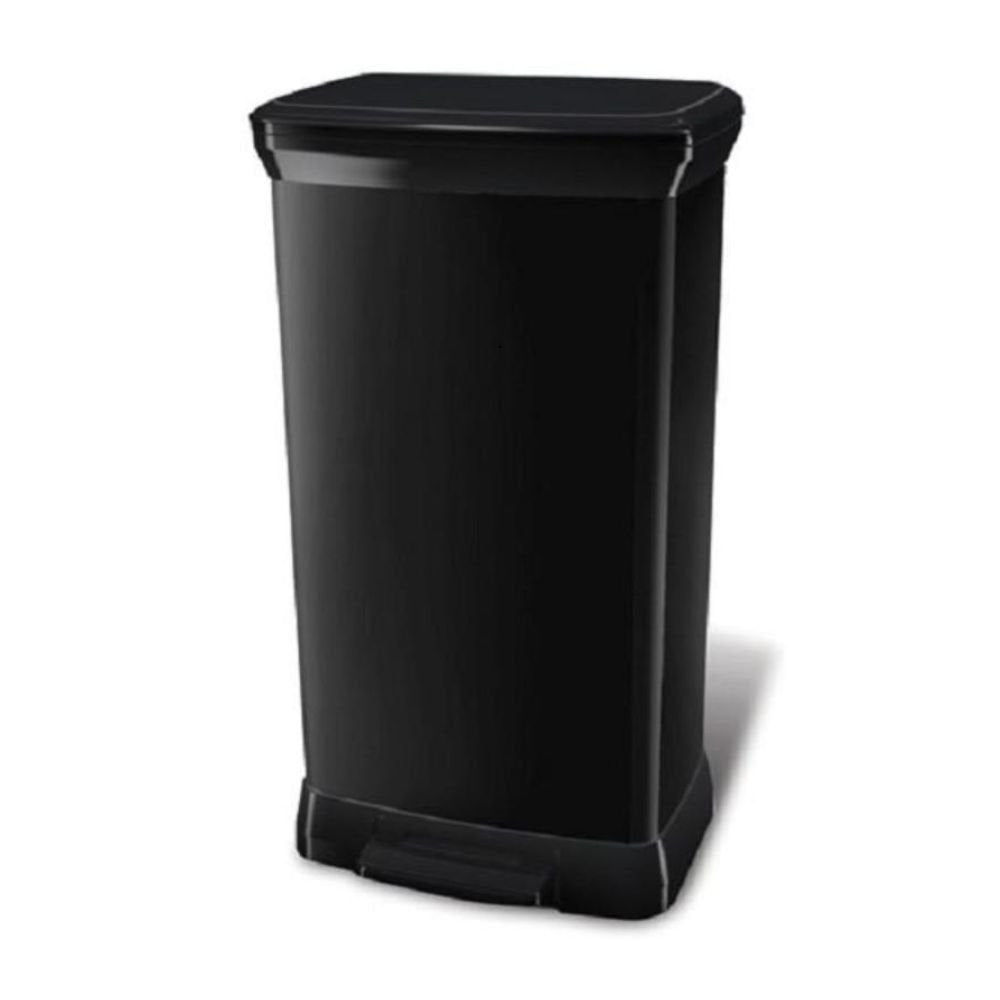 CURVER Κάδος Απορριμμάτων 50L με Πεντάλ &amp; Silent Καπάκι, Κομψός Μεταλλικός Σχεδιασμός