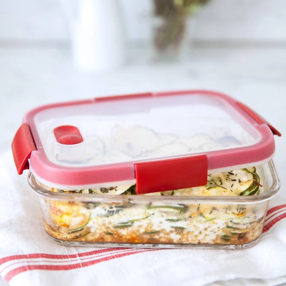 CURVER Smart Cook Γυάλινο Δοχείο Φαγητού με Αεροστεγές Καπάκι Κατάλληλο για τον Φούρνο 0.9L
