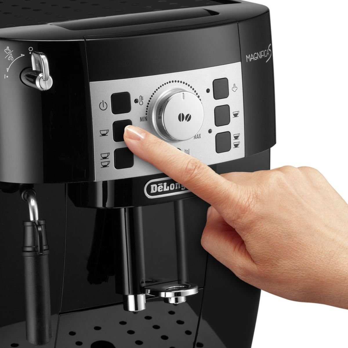DeLonghi Magnifica S Αυτόματη Μηχανή Espresso με Μύλο Άλεσης 15 Bar ECAM22.115.B Μαύρο