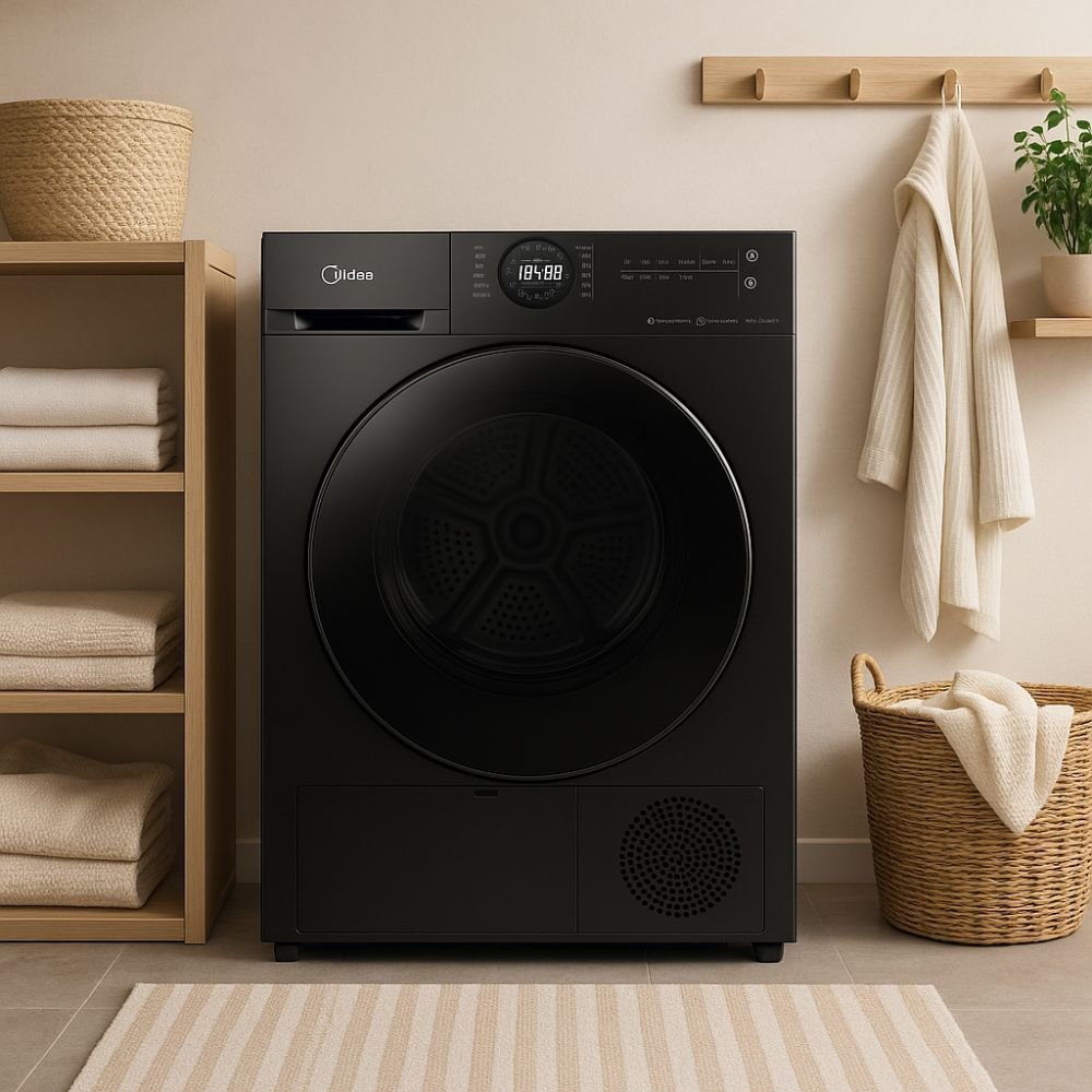 Midea Στεγνωτήριο Ρούχων 9Kg Lunar Series με Αντλία Θερμότητας, A++, Wi-Fi & HealthGuard, MD200H90W/T-CY Σκούρος Γραφίτης