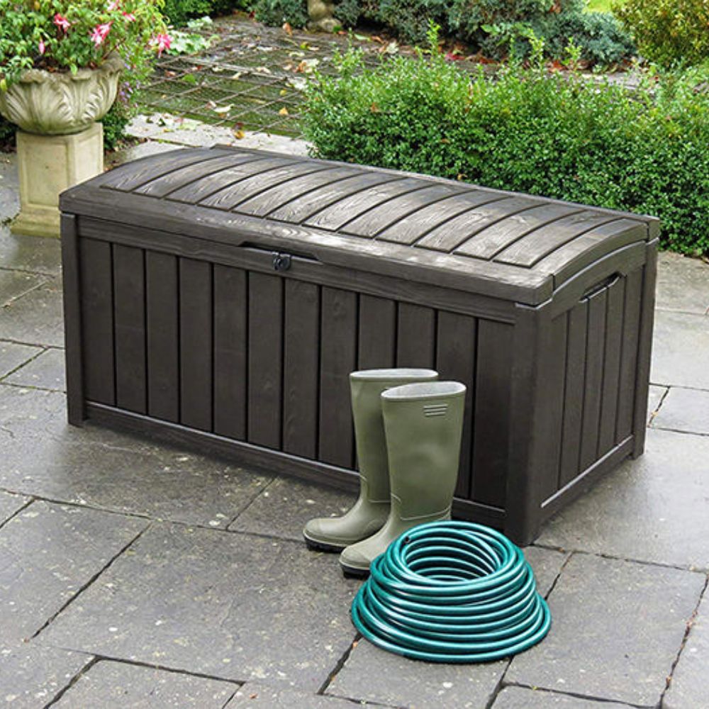 GLENWOOD Κουτί Αποθήκευσης  390L Καφέ 128x65x61cm με Μηχανισμό Υποβοήθησης Ανοίγματος / Κλεισίματος
