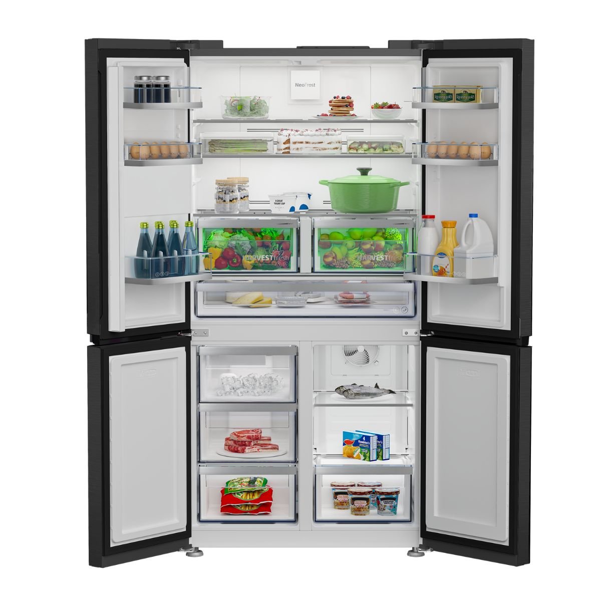 Beko Ψυγείο 4 Πορτών 565L No-Frost με Rapid Cooling & Freezing GN1426240ZDXBRN Dark Inox