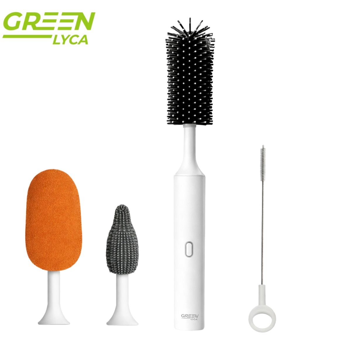 Green Lyca Ηλεκτρικό Βουρτσάκι Καθαρισμού Κυπέλλων 4 σε 1 με Περιστροφική Λειτουργία & Αδιάβροχη Κατασκευή IPX7 GL70073