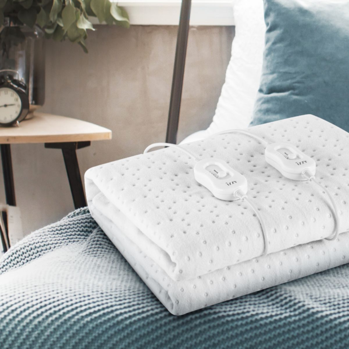 IZZY Διπλό Θερμαινόμενο Υπόστρωμα Sleepy με Fleece Επένδυση, 3 Ρυθμίσεις Θερμότητας & Προστασία από Υπερθέρμανση, Λευκό IZ-9009