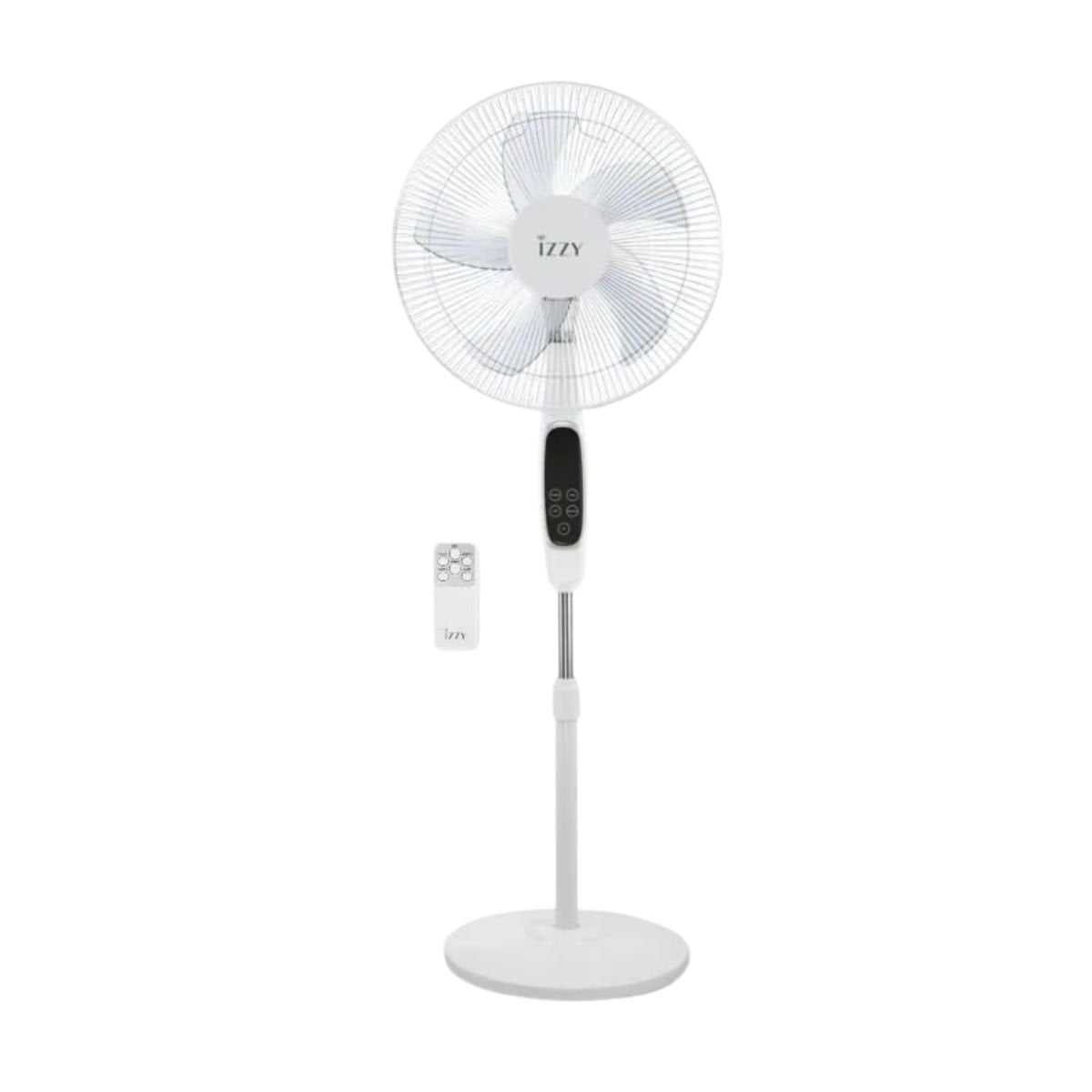 IZZY Ανεμιστήρας Ορθοστάτης 70W 40cm με Ρυθμιζόμενο Ύψος, 3 Λειτουργίες, Χρονοδιακόπτη και Τηλεχειριστήριο IZ-9042 Λευκό