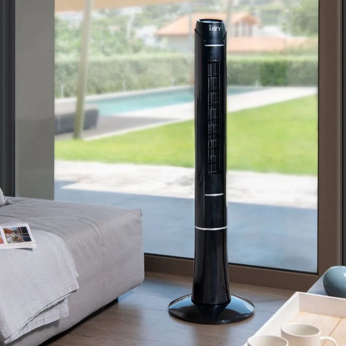 IZZY Ανεμιστήρας Πύργος 70W 120cm με 3 Ταχύτητες, Χρονοδιακόπτη και Τηλεχειριστήριο IZ-9035 Μαύρο