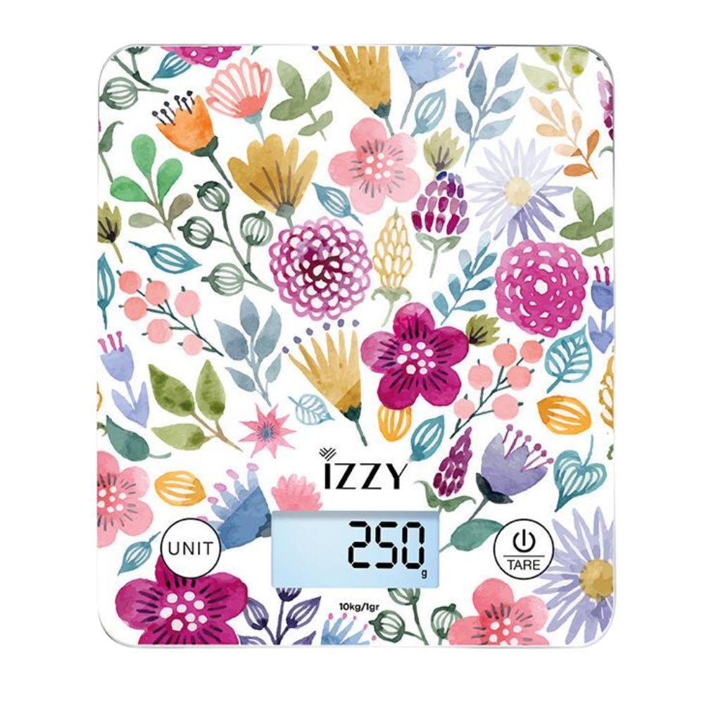 IZZY Floral Ψηφιακή Ζυγαριά Κουζίνας 1gr/10kg Πολύχρωμη
