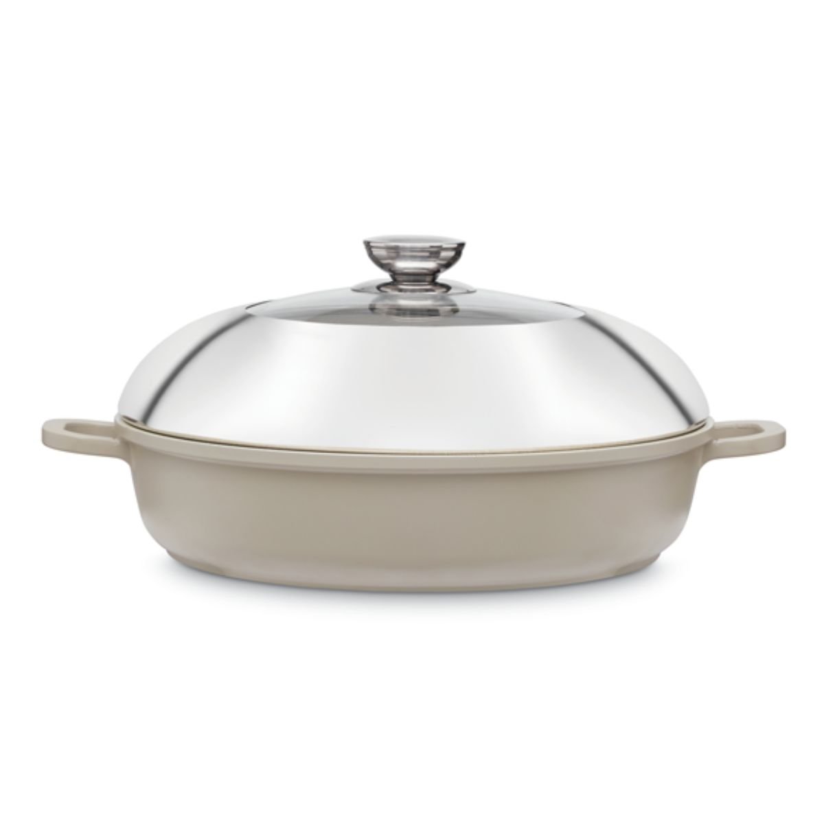 IZZY Γάστρα Natura Elea XL 32cm με Καπάκι και Αντικολλητική Επίστρωση για Όλες τις Εστίες 225040 Μπεζ