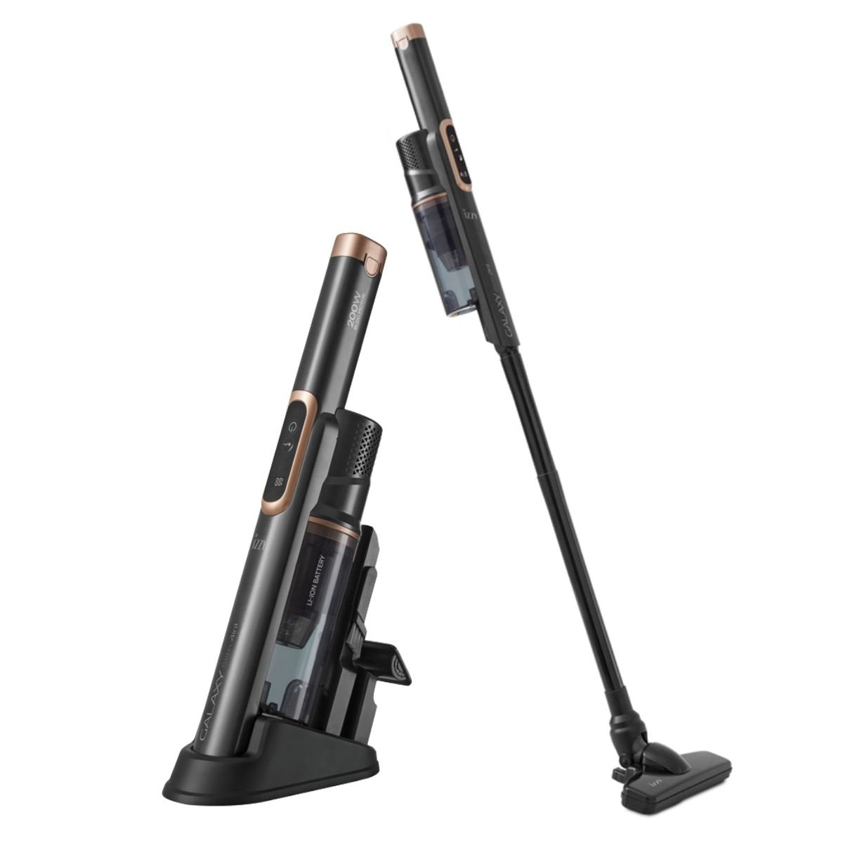 IZZY Slim G7 4 σε 1 Επαναφορτιζόμενο Σκουπάκι Χειρός & Stick 200W 14.8V με Κάδο Στερεών 500ml, Φίλτρο HEPA & Αυτονομία έως 35 Λεπτά 225056 Μαύρο