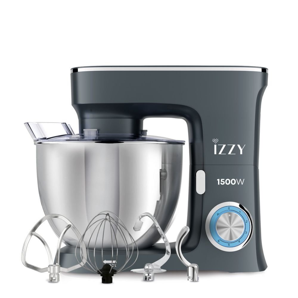 IZZY Κουζινομηχανή Chef Pro 1500W με Διπλούς Ζυμωτήρες & XL Κάδο
