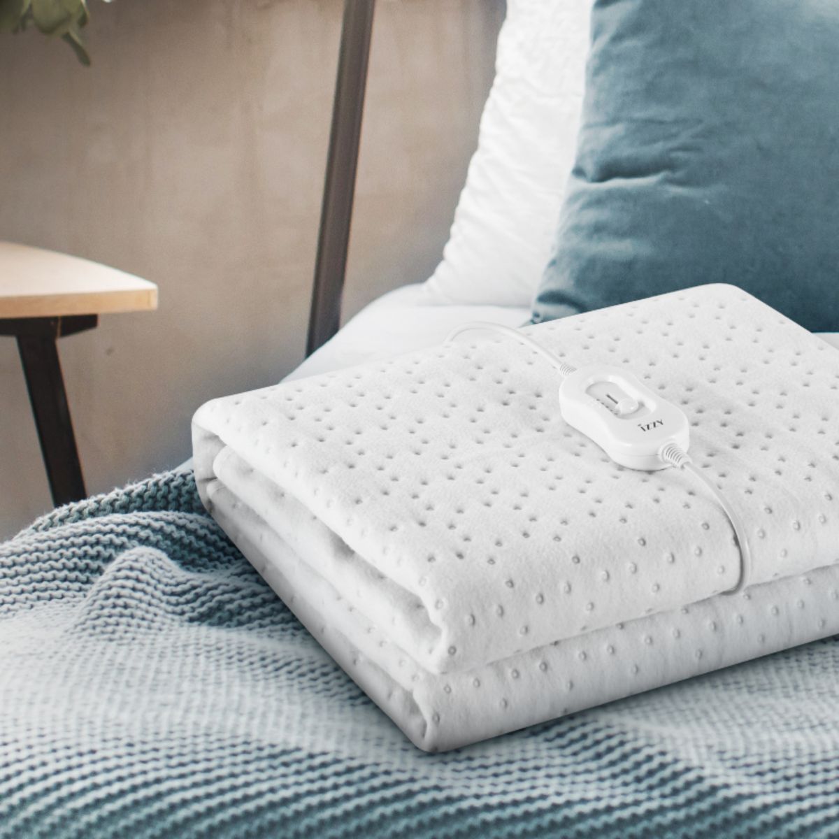 IZZY Μονό Θερμαινόμενο Υπόστρωμα Sleepy με Fleece Επένδυση, 3 Ρυθμίσεις Θερμότητας & Προστασία από Υπερθέρμανση, Λευκό IZ-9008