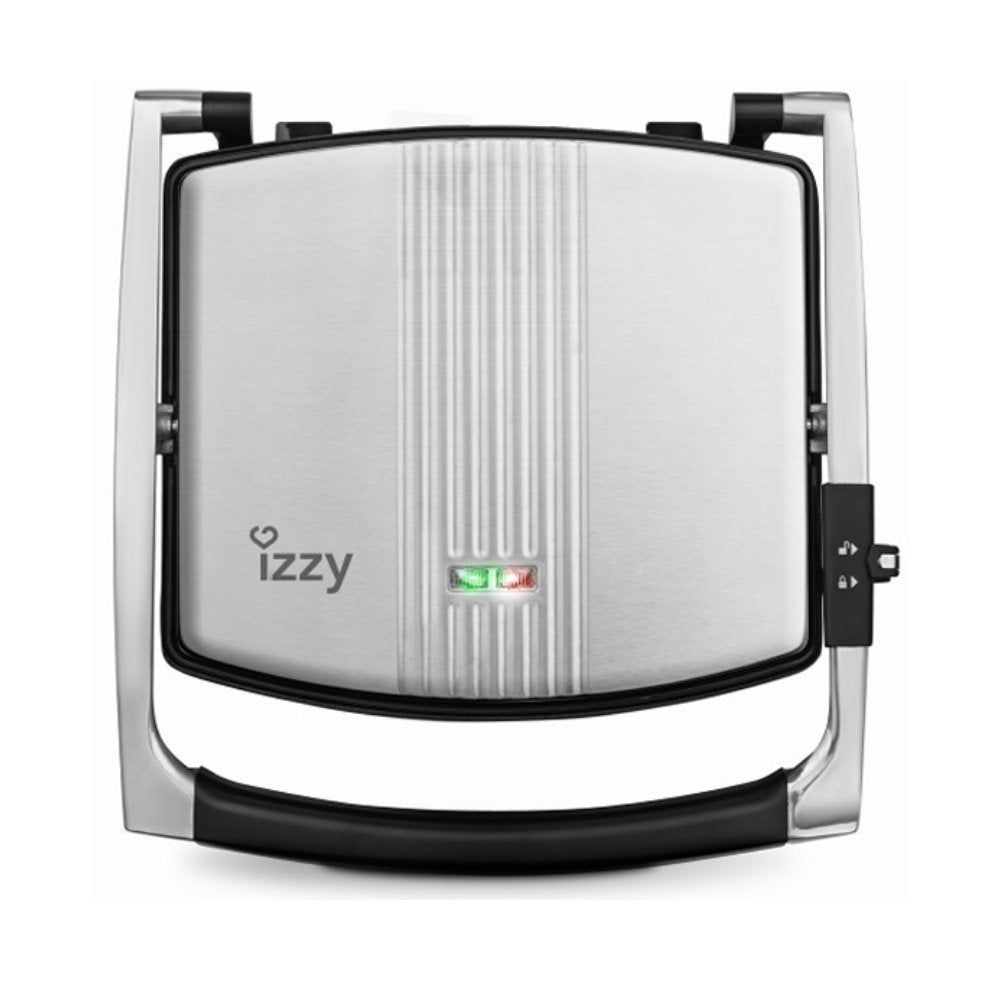 IZZY Panini Flat Τοστιέρα Inox 2000W με Λείες Αντικολλητικές Πλάκες