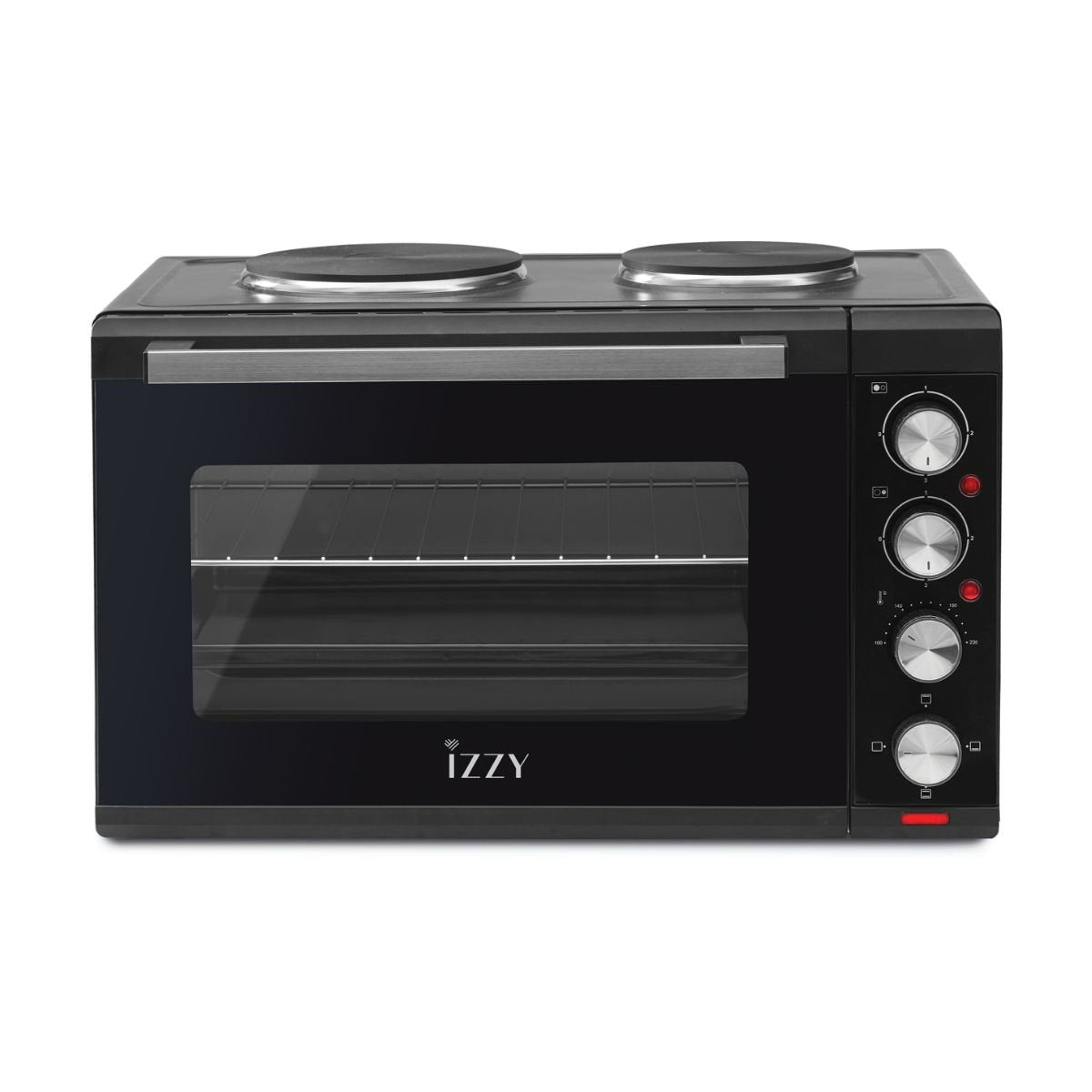 IZZY Μίνι Φούρνος 48L 3200W με 2 Εστίες, 3 Λειτουργίες Ψησίματος & Διπλό Τζάμι Ασφαλείας IZ-8015 Μαύρο