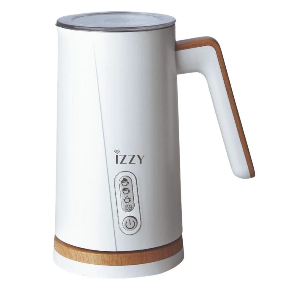 IZZY Συσκευή για Ζεστό & Κρύο Αφρόγαλα 300ml 500W με Αντικολλητική Επιφάνεια Wooden White