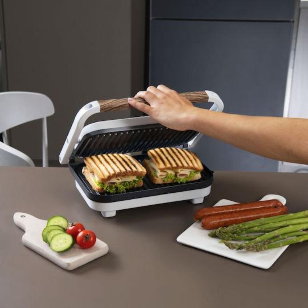 IZZY Τοστιέρα Panini 1300W με Ξύλινη Λαβή & Αντικολλητικές Πλάκες
