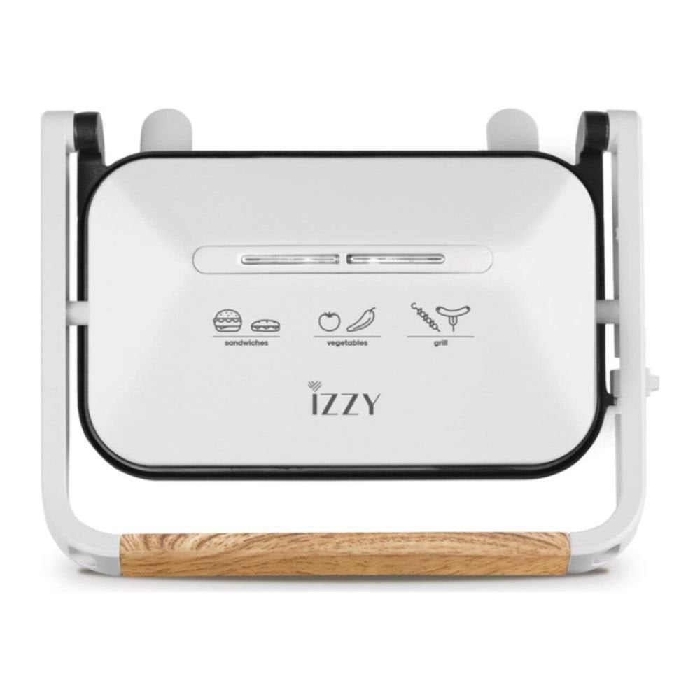 IZZY Τοστιέρα Panini 1300W με Ξύλινη Λαβή & Αντικολλητικές Πλάκες