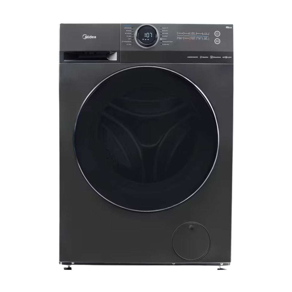 Midea Πλυντήριο Ρούχων 8Kg Lunar Series με Steam Care, Turbo Wash, 1400 Στροφές & Wi-Fi, MF200W80WB/T-CY Σκούρος Γραφίτης