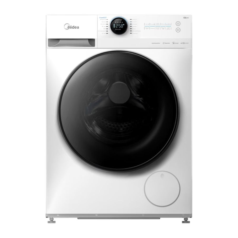 Midea Πλυντήριο Ρούχων 12Kg Lunar Series με Inverter Quattro, HealthGuard, Steam, Wi-Fi & Ενεργειακή Κλάση A, MF200W120WB/W Λευκό