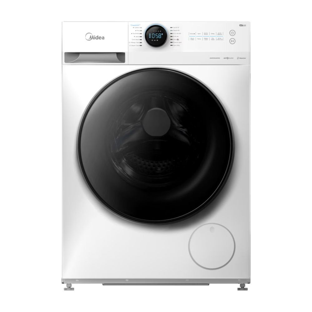 Midea Πλυντήριο Ρούχων 8Kg Lunar Series με Steam Care, Turbo Wash, Wi-Fi & 1400 Στροφές, MF200W80WB/W-CY Λευκό