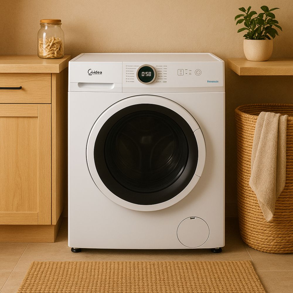 Midea Πλυντήριο Ρούχων 7Kg Lunar Dial Series με Steam Care, HealthGuard, Inverter Motor & 1400 Στροφές, MF100W70BW-CY Λευκό
