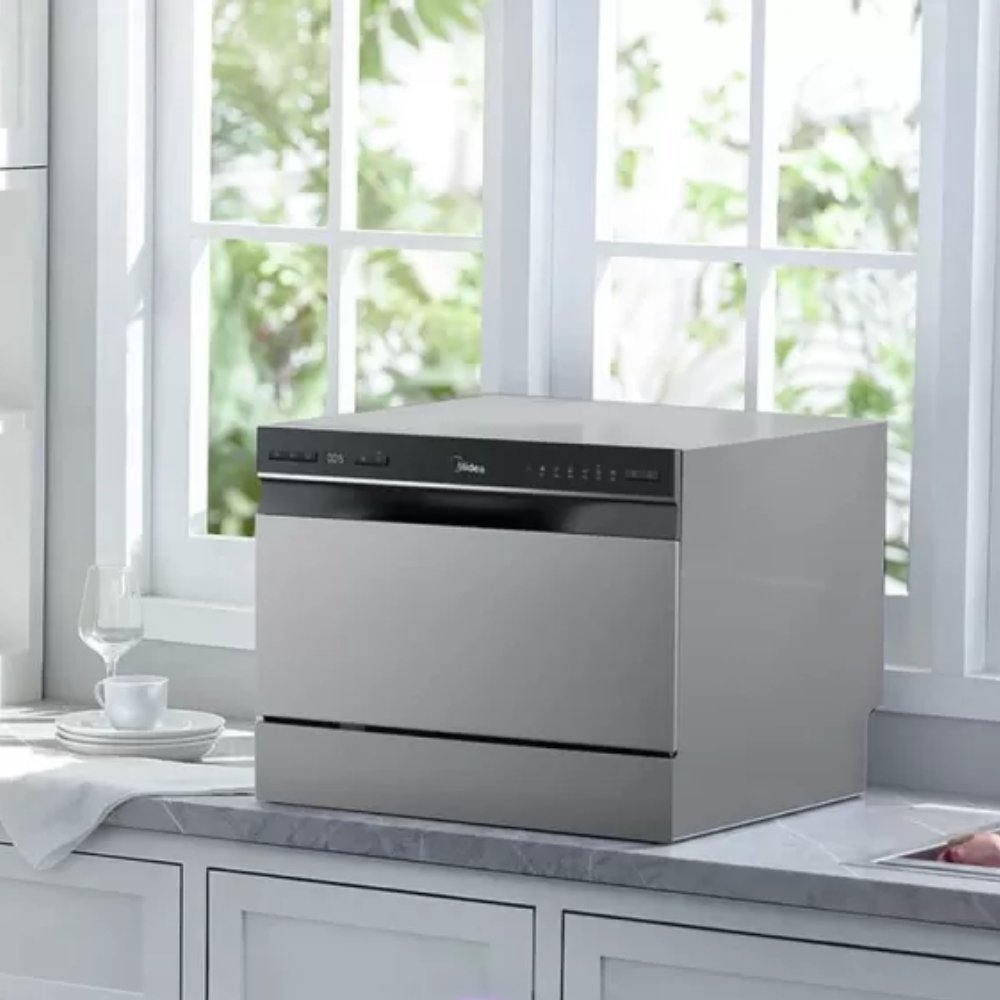 Midea Mini Compact Πλυντήριο Πιάτων 6 Σερβιτσιών με Wi-Fi, Extra Dry, Self-Clean 70°C & Ψηφιακό Panel, MTD55S400X Inox
