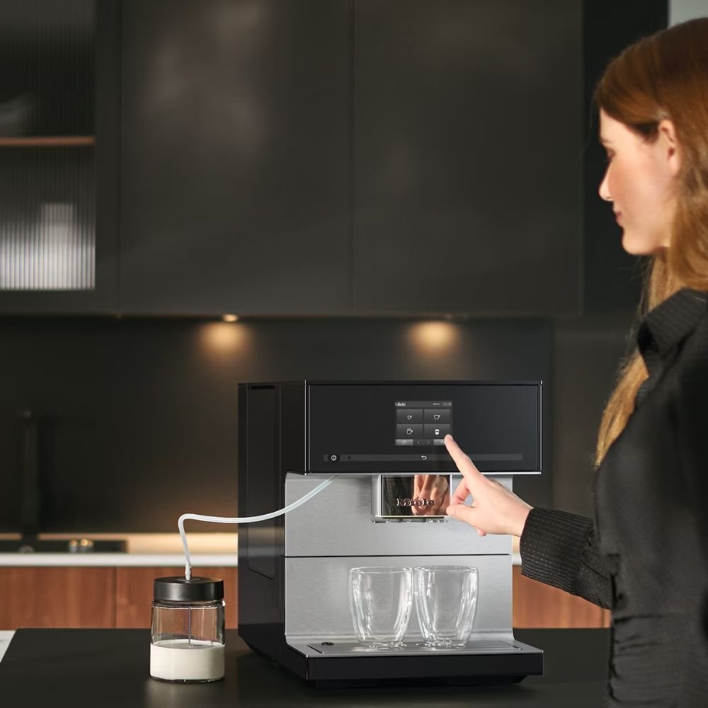 Miele CM 7350 Αυτόματη Καφετιέρα Espresso 1450W 15bar με OneTouch for Two, CupSensor & Miele@home Obsidian Black