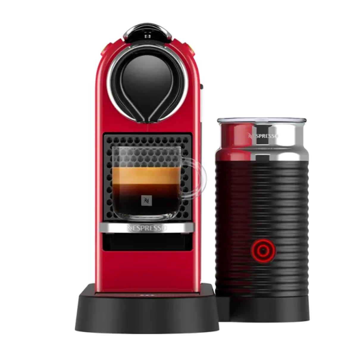Nespresso CitiZ & Milk D123 Καφετιέρα Μηχανή Espresso & Lungo για Κάψουλες 19 Bar με Aeroccino3, Κόκκινη