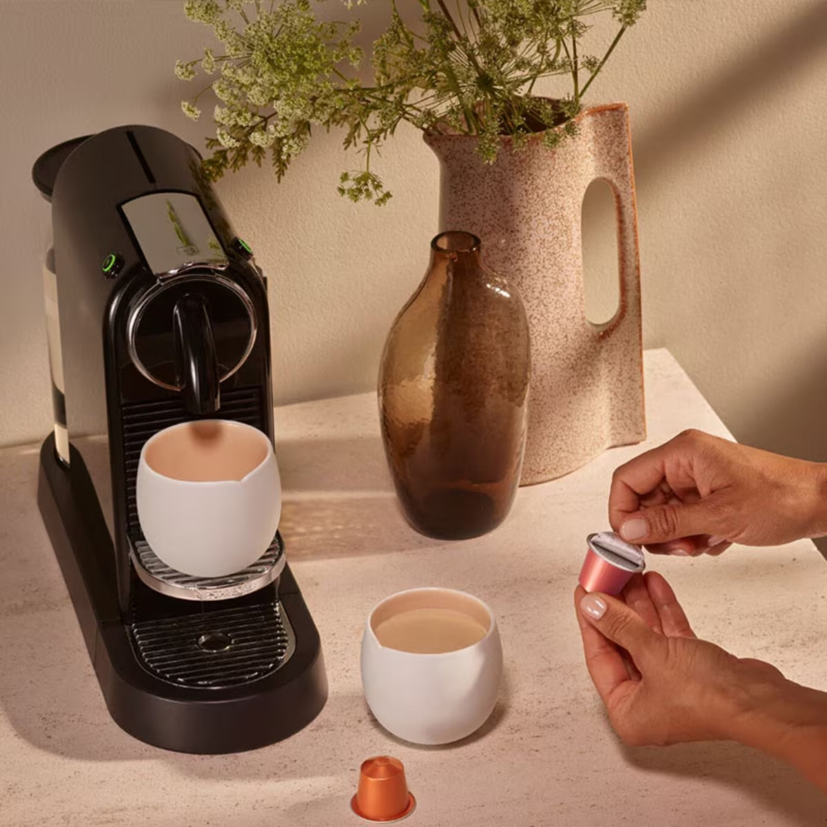 Nespresso CitiZ & Milk D123 Καφετιέρα Μηχανή Espresso & Lungo για Κάψουλες 19 Bar με Aeroccino3, Μαύρη