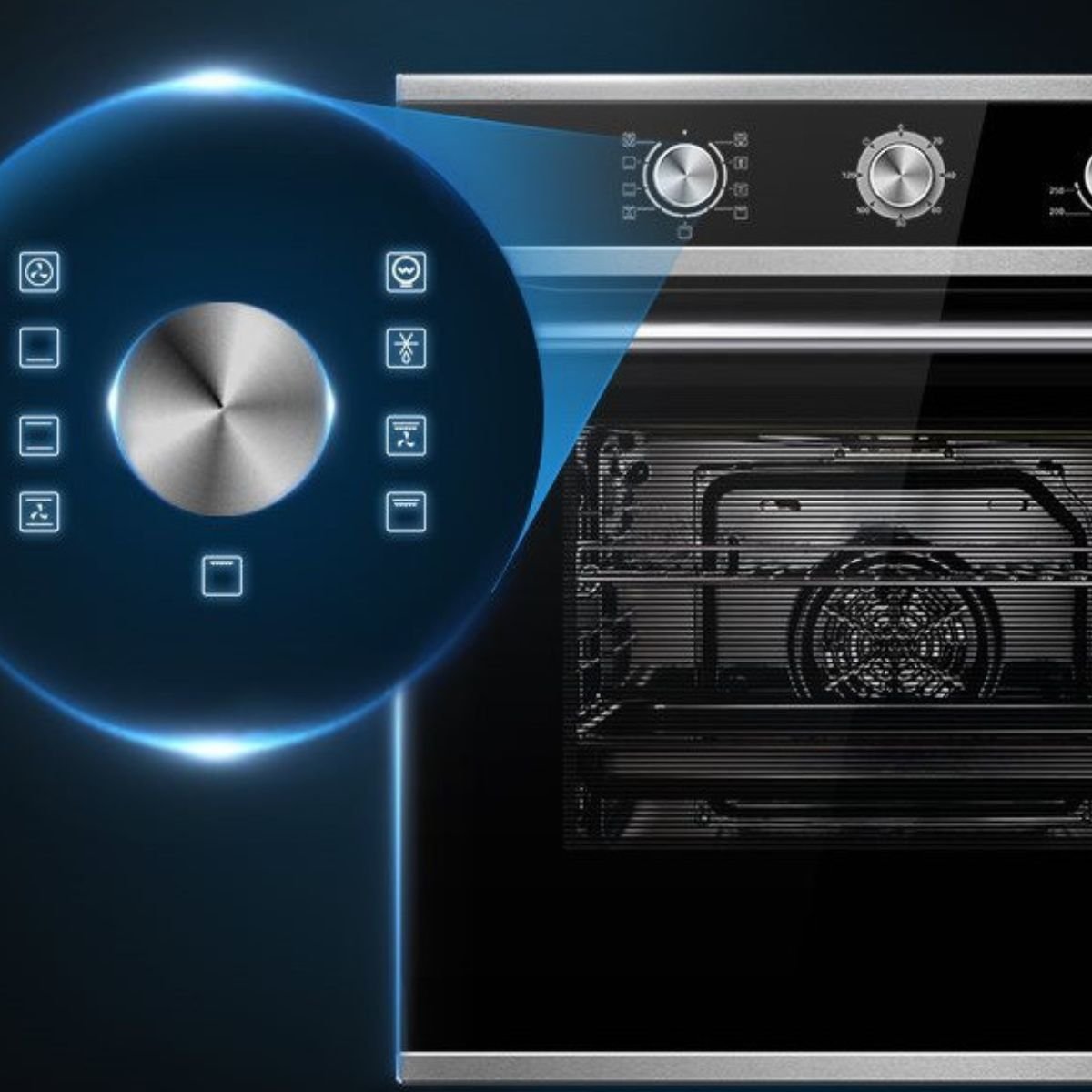 Midea Εντοιχιζόμενος Φούρνος Ανοξείδωτος 70L με 10 Λειτουργίες & EasyClean Επίστρωση, 65M90M1N Inox