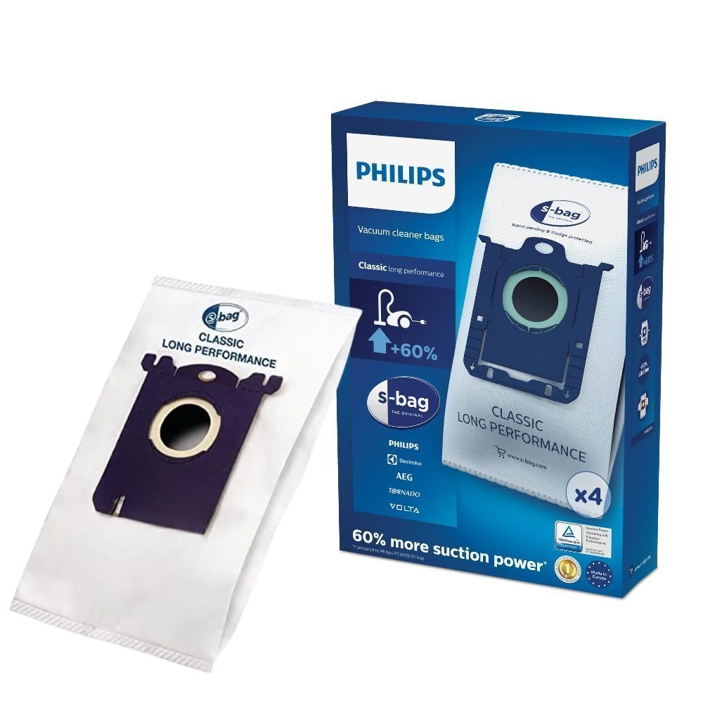 PHILIPS Σακούλες Ηλεκτρικής Σκούπας s-bag®Κλασική Έκδοση Μεγάλης Διάρκειας 4 Τεμάχια FC8021/03