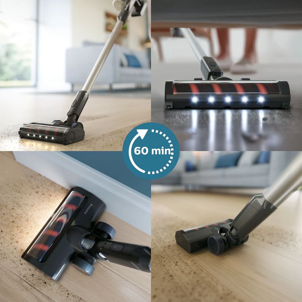 PHILIPS 3000 Series Ασύρματη Επαναφορτιζόμενη Σκούπα Stick 25.2V  με PowerCyclone 8 και Πέλμα LED XC3031/01 Μαύρο
