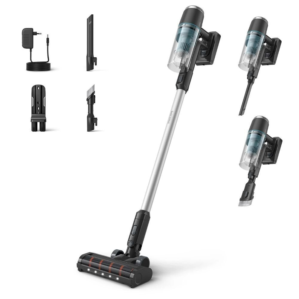 PHILIPS 3000 Series Ασύρματη Επαναφορτιζόμενη Σκούπα Stick 25.2V  με PowerCyclone 8 και Πέλμα LED XC3031/01 Μαύρο
