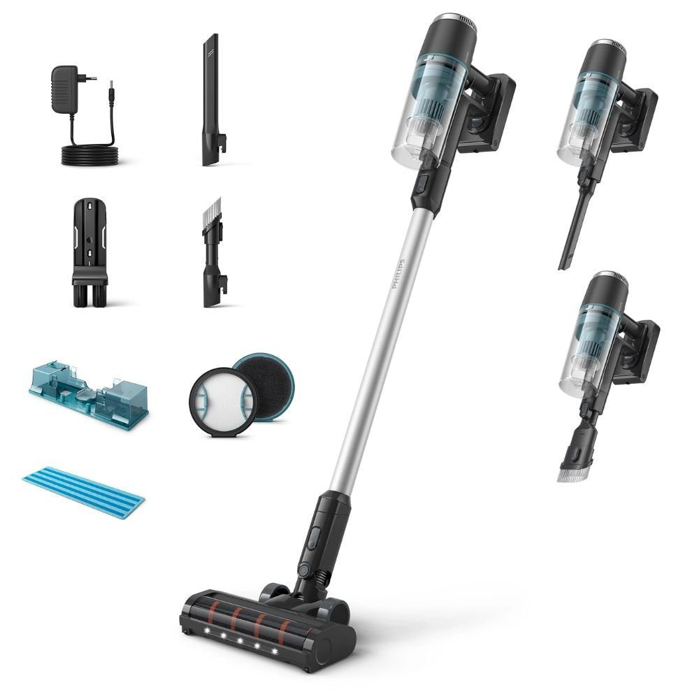 PHILIPS 3000 Series Aqua Ασύρματη Επαναφορτιζόμενη Σκούπα Stick 25.2V για Καθαρισμό & Σφουγγάρισμα σε Μία Κίνηση XC3133/01 Μαύρο