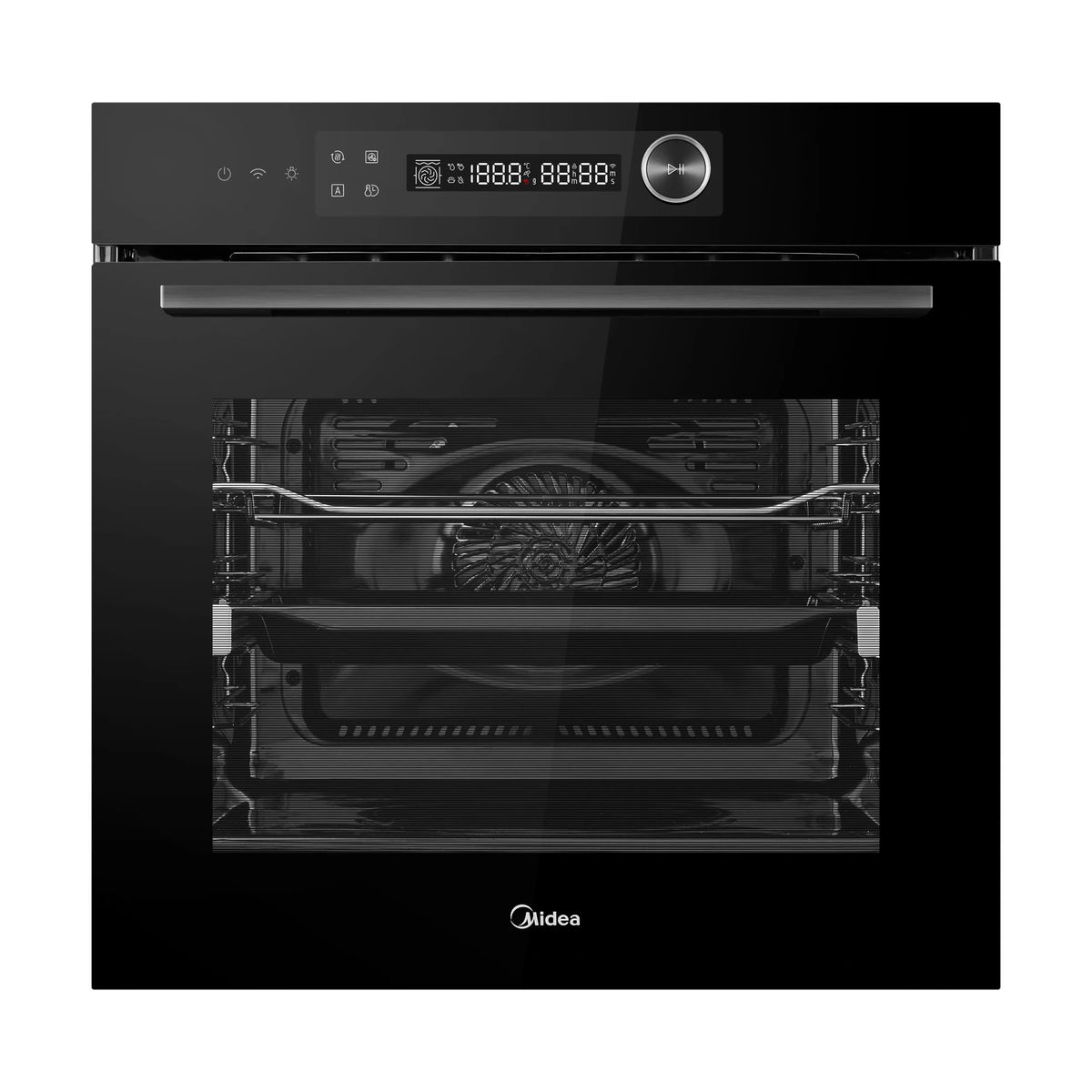 MIDEA Εντοιχιζόμενος Φούρνος 72 L με AirFry και Πυρόλυση MBO7NP30E4-BK Μαύρο