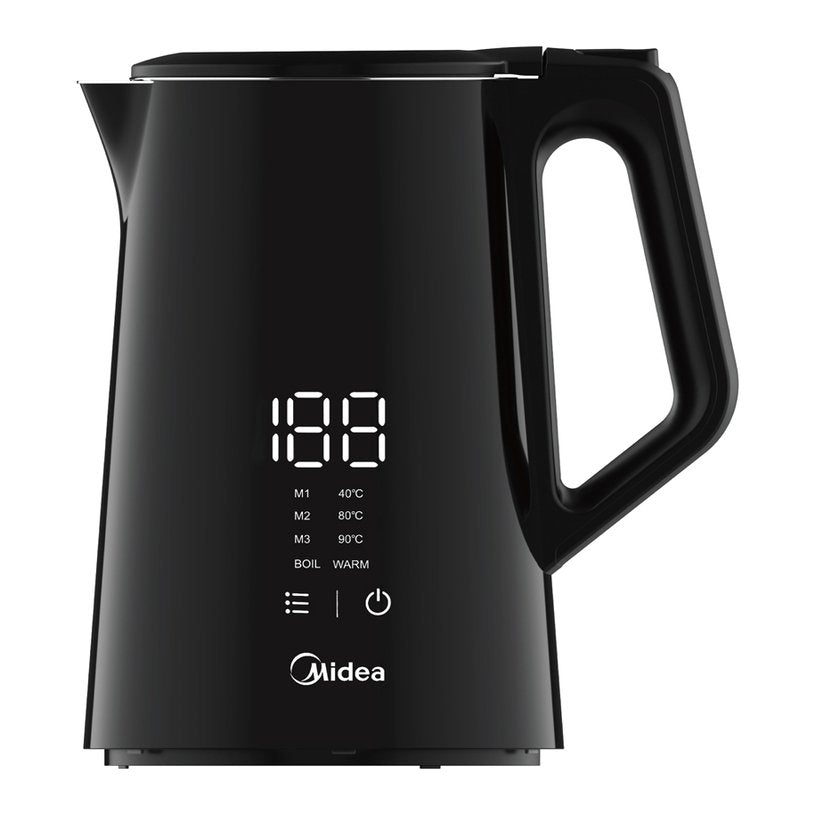 Midea MKE15508D2RCK Ψηφιακός Ηλεκτρικός Βραστήρας 1,5L 2200W με 4 Ρυθμίσεις Θερμοκρασίας, Οθόνη LED, Χειρισμό Αφής & Keep Warm Μαύρο