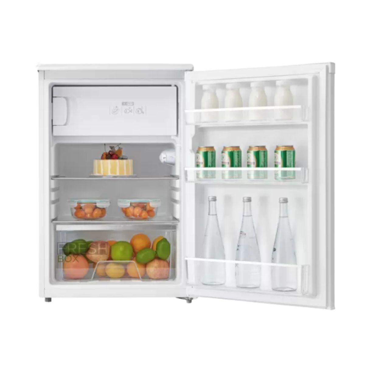 Midea Μονόπορτο Ψυγείο 113L 5 Cu.Ft με Συρτάρι Λαχανικών & LED Φωτισμό, Λευκό MDRD168FGE01