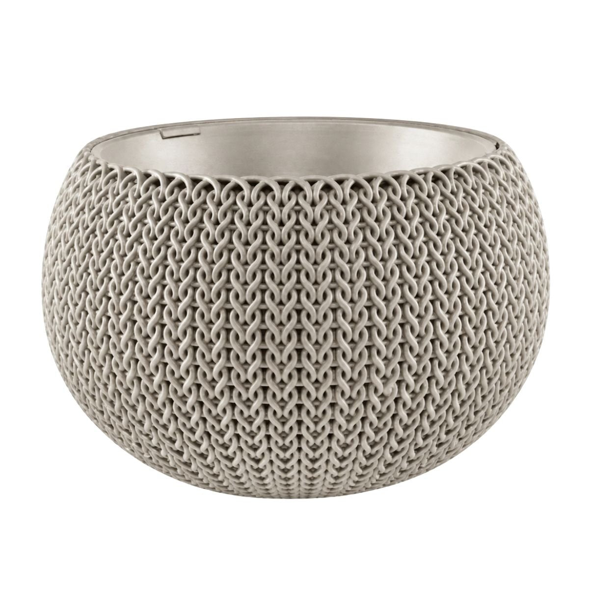 Keter Cozy Rattan Πλαστική Γλάστρα Κρεμαστή L 54×20.4cm με Αλυσίδα Στερλεωσης 612142 Μπεζ