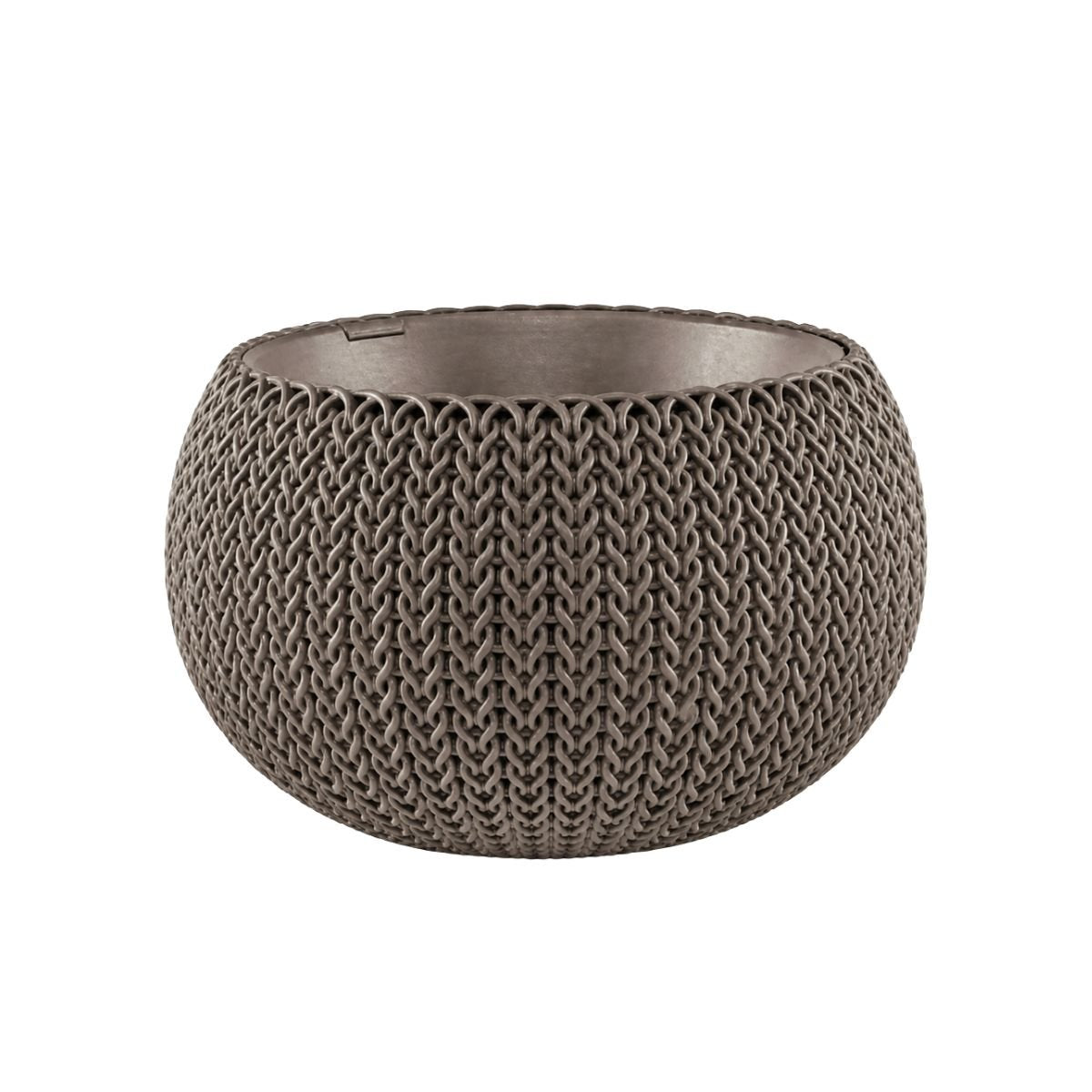 Keter Cozy Rattan Πλαστική Γλάστρα Κρεμαστή M με Αλυσίδα Στερλεωσης 612102 Καφέ