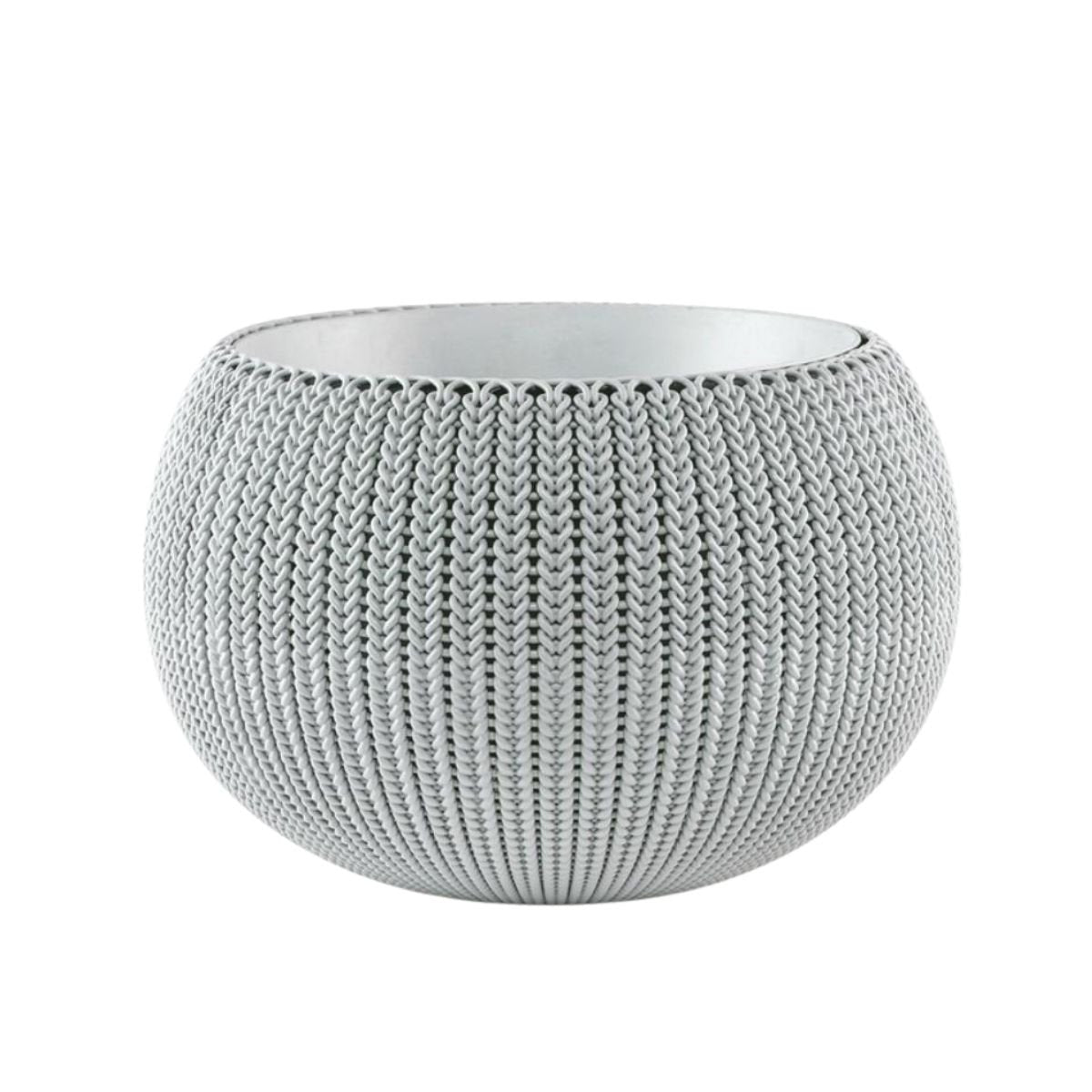 Keter Cozy Rattan Πλαστική Γλάστρα Κρεμαστή M με Αλυσίδα Στερλεωσης 612100 Γκρι