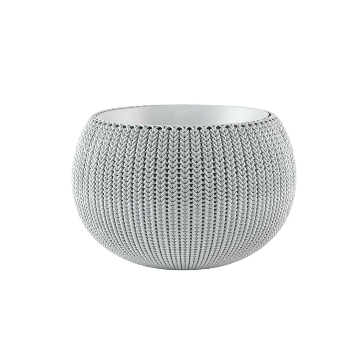 Keter Cozy Rattan Πλαστική Γλάστρα Κρεμαστή S 28x18cm με Αλυσίδα Στερλεωσης 612090 Γκρι