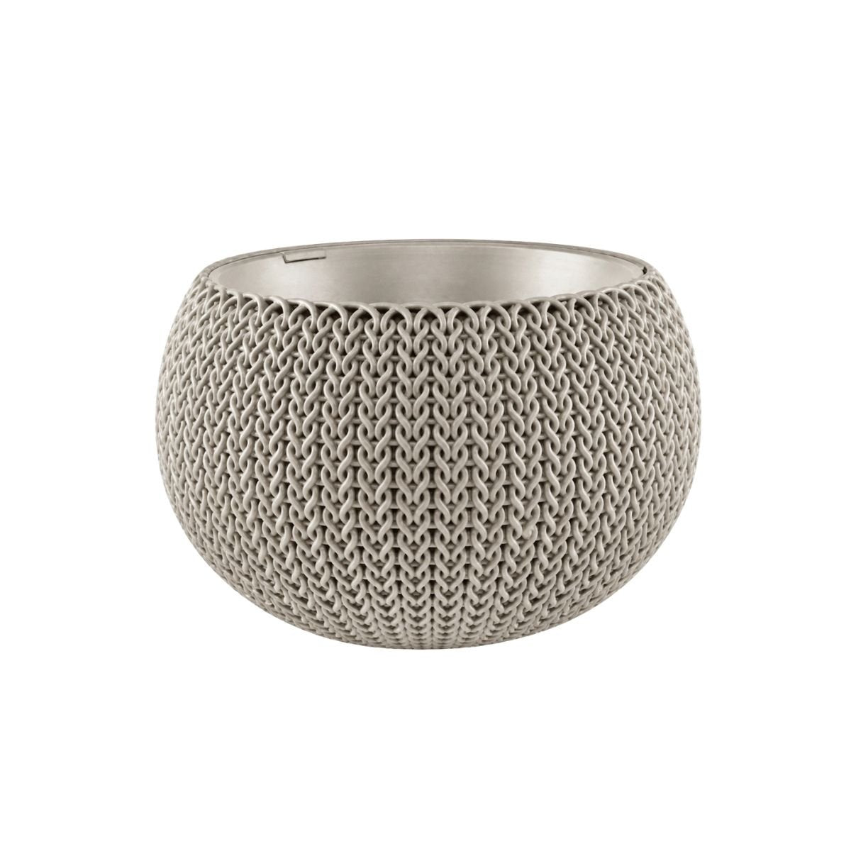 Keter Cozy Rattan Πλαστική Γλάστρα Κρεμαστή S 28x18cm με Αλυσίδα Στερλεωσης 612091 Μπεζ