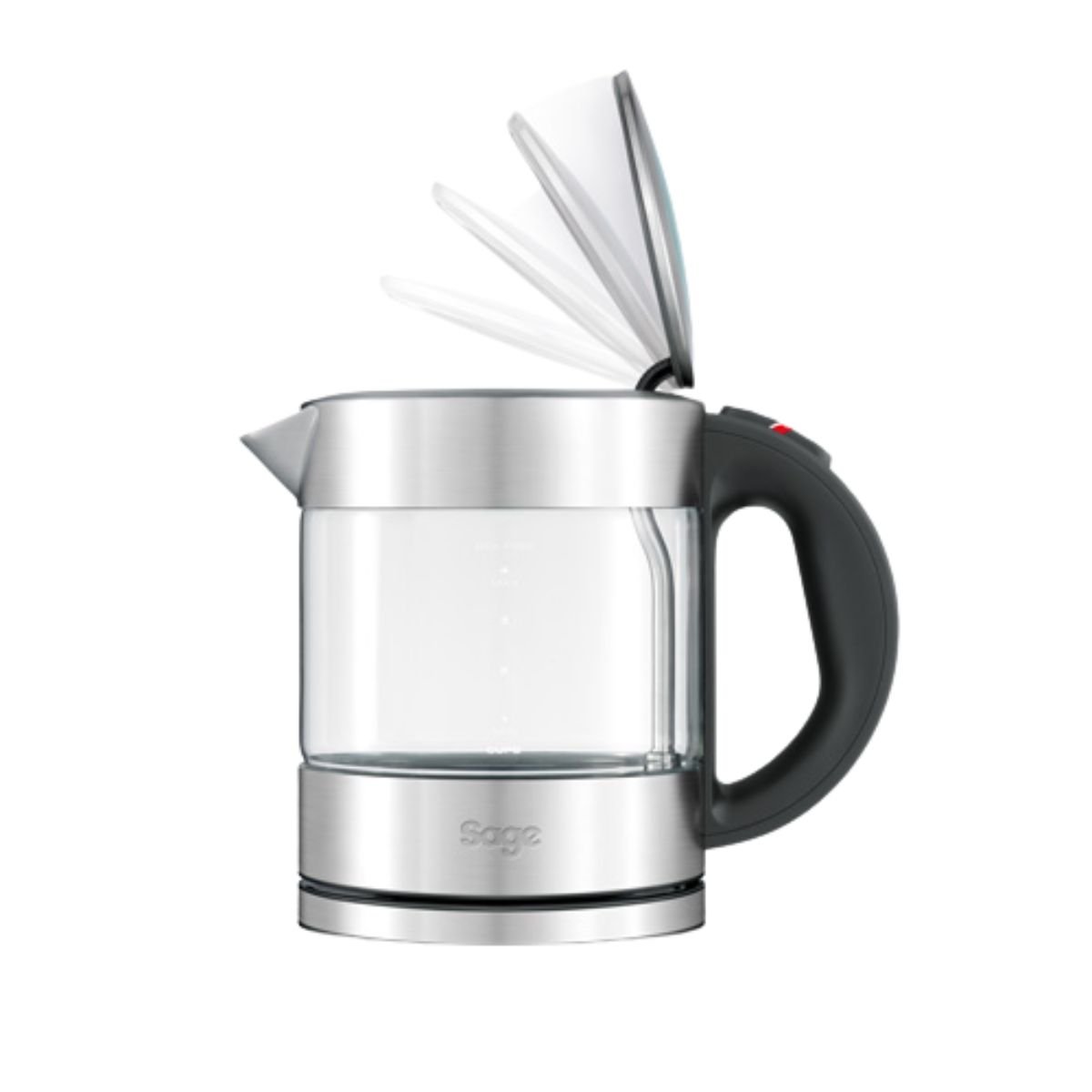 SAGE The Compact Kettle Pure Βραστήρας 1L 2400W Γυάλινος με Duraglass™ & Περιστρεφόμενη Βάση BKE395UK Inox