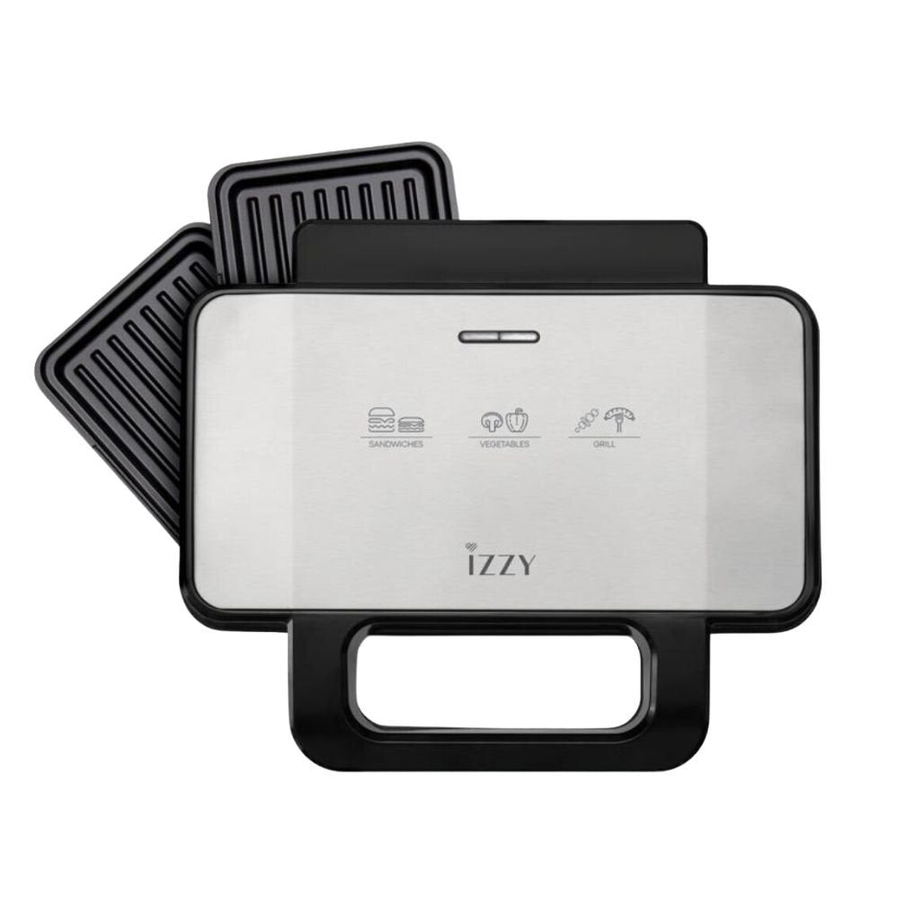 IZZY IZ-2036 XL Σαντουϊτσιέρα 1000W με Αποσπώμενες Αντικολλητικές Πλάκες Inox