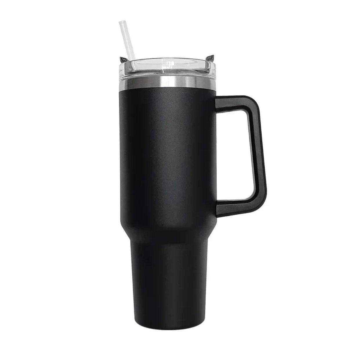 Θερμός Ποτήρι Ταξιδιού 1200ml με Χερούλι & Καλαμάκι Μαύρο