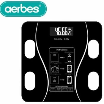Aerbes Έξυπνη Ψηφιακή Ζυγαριά LED με Bluetooth για Ακριβείς Μέτρηση του Βάρους και του Σωματικού σας Λίπους